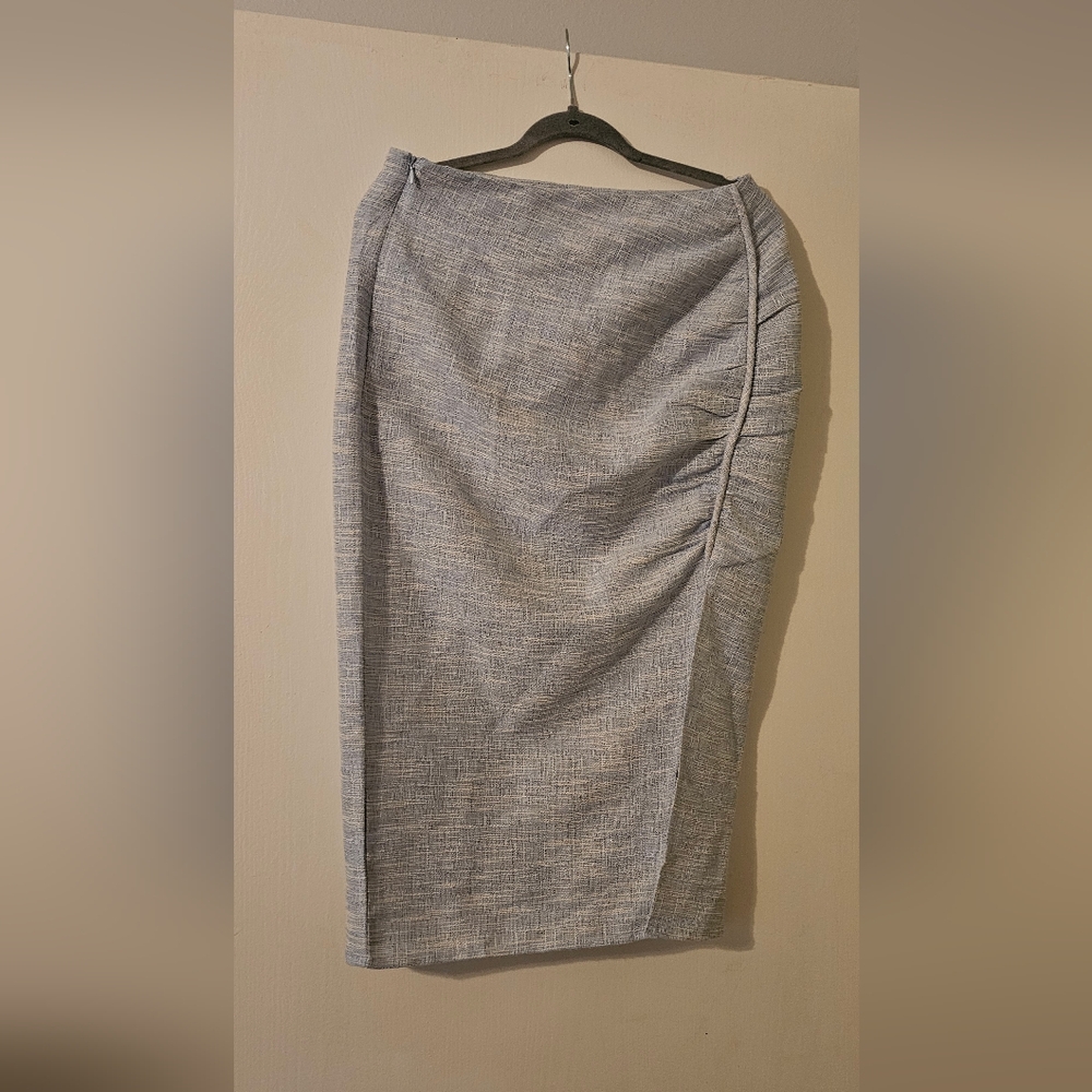 Entro Blue and Gray Pencil Skirt